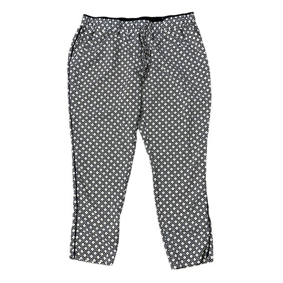 Coldwater Creek Size 1X 18 Pants Natural Fit Geometric Print Elastic Drawstring - Picture 1 of 10